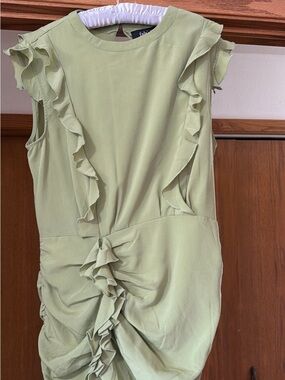 NWT Boutique Light Green Ruffle Front Dress